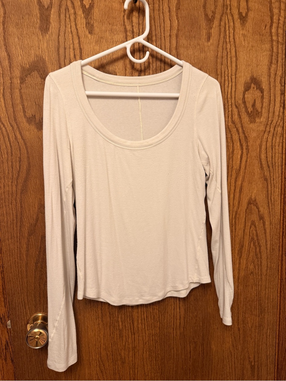 lululemon athletica Long-Sleeve Scoop Neck Top in Cream